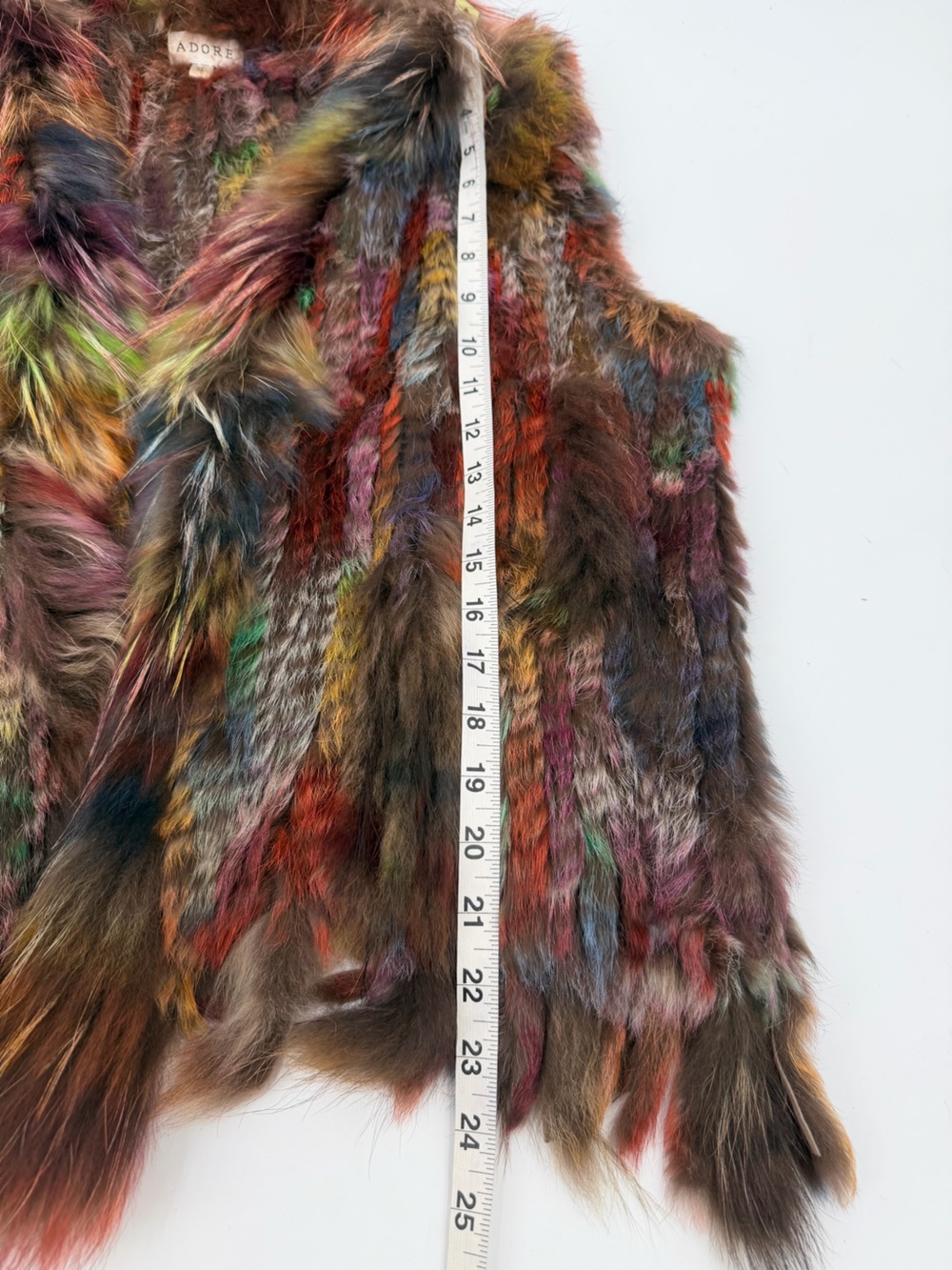 Adore Real Fur Vest Multicolor Boho Festival Luxe XL - Picture 6 of 9